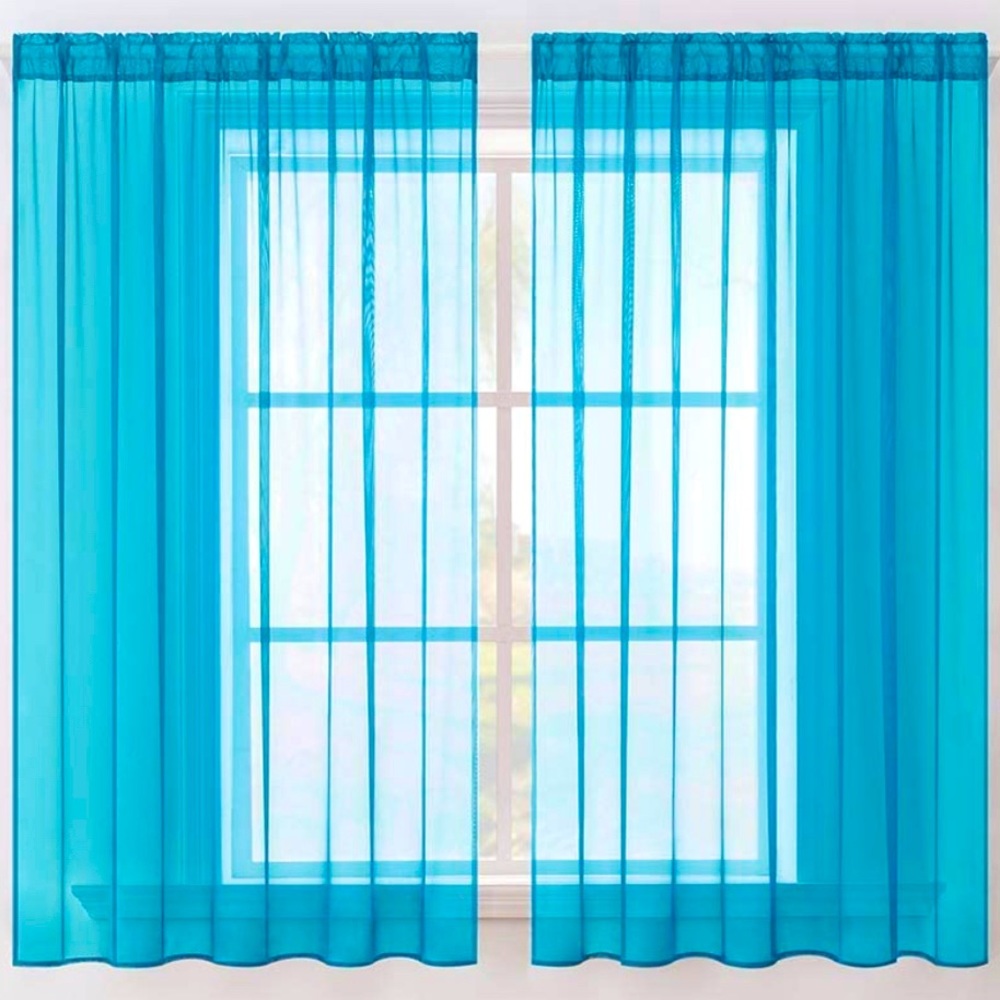 Two-Panel Sheer Curtains (Blue/Turquoise)